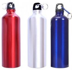 Aluminium Glossy Durable Sports Sipper Water Bottle For College, School 750 ml With Carabiner Pack
