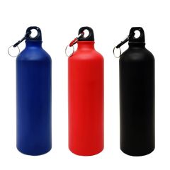 Aluminium Matt Finish Sports Sipper Water Bottle for College, School 750 ml with Carabiner Pack