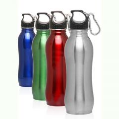Stainless Steel Single Layer Color Water Bottle 650 ml with Carabiner Pack