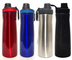 Easy Grip Water Bottle in Stainless Steel - Glossy Finish Colored Water Bottle with Handel 750 ml