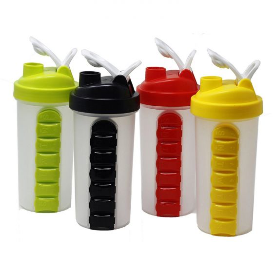 Shaker Bottle With Pill Organizer With Multi-compartment for -  Israel